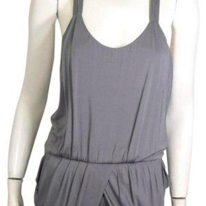 Grey Rouched Mini Casual Dress